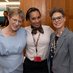 Three women standing