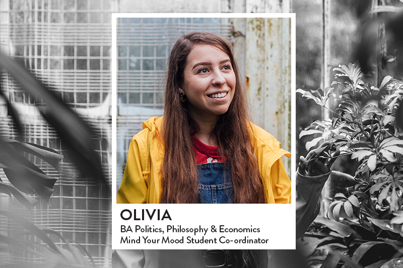 Image of student in the Palm House, Botanic Gardens