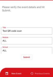 Verify Event - Submit