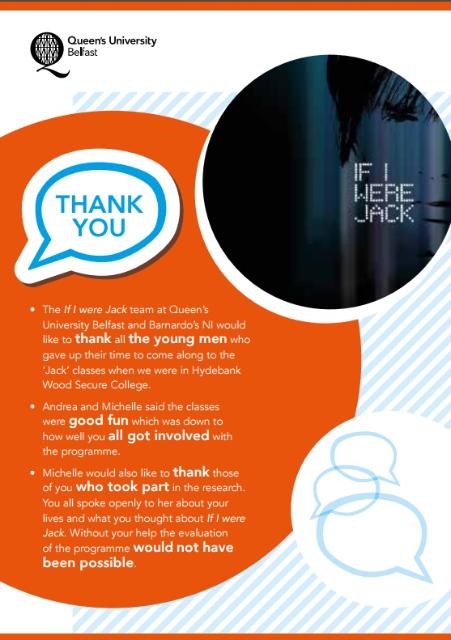 Hydebank Jack feedback leaflet