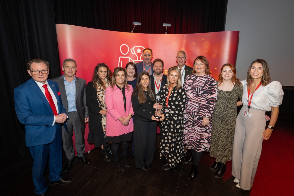 members of the Agreement 25 event team receiving their 'Special Recognition' award at the Staff Excellence Awards 2022-23